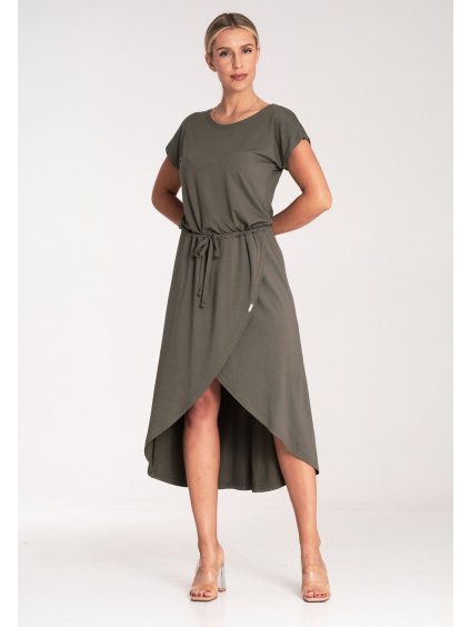 Női olíva színű lezser viszkózruha