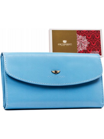 Peterson elegáns világoskék bőr női pénztárca Y414