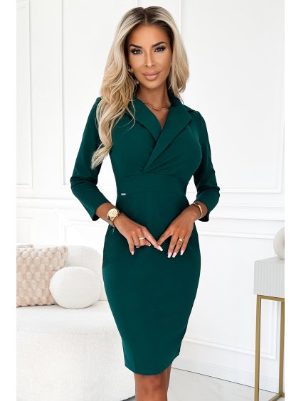 Zöld ruha gallérral SANDY