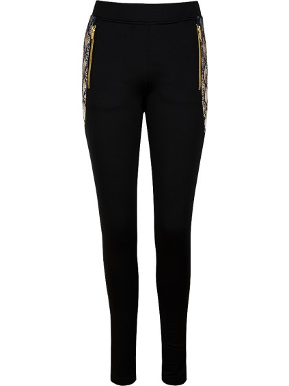 Fekete női meleg nadrág kígyó mintával az oldalán