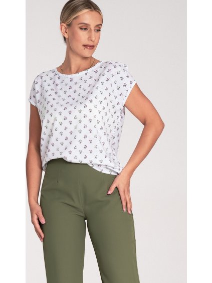 Elegáns nő mintás rövid ujjú póló