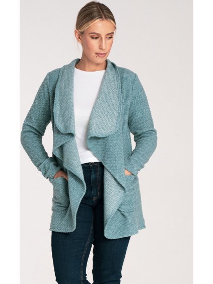 Menta színű női kötött kardigán