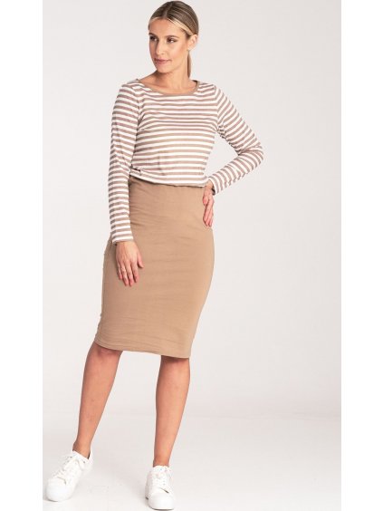 Pamut bézs hosszú ujjú ruha