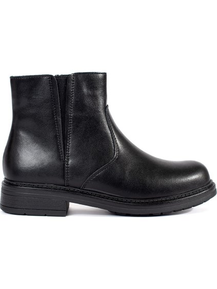 Fekete bőr női Sergio Leone bokacsizma, sarok 3 cm