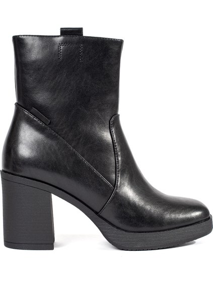 Sergio Leone fekete bőr bokacsizma, 8 cm sarok