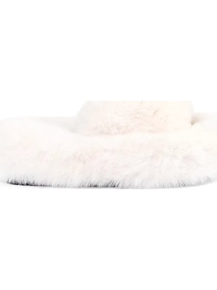 Krémszínű plüss papucs