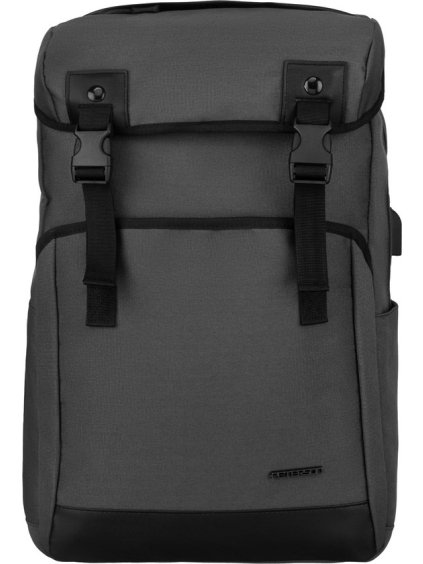 Sötétszürke sport laptop hátizsák praktikus zsebekkel Peterson