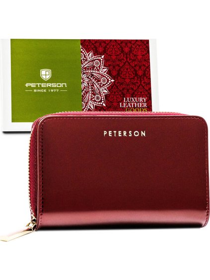 Peterson bordó lakkbőr pénztárca Y699