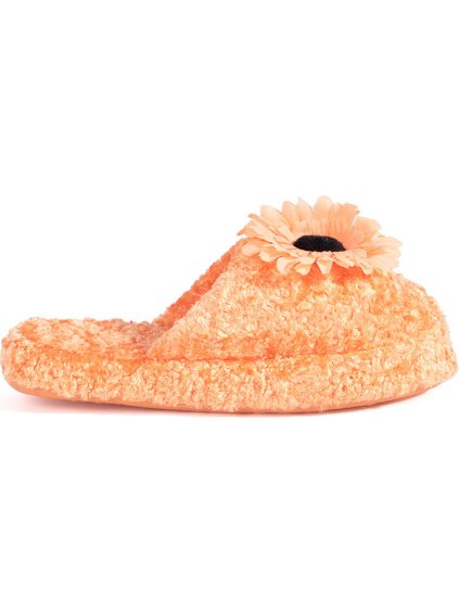 Narancssárga gyerekpapucs dekoratív virággal