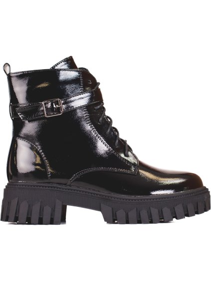 Női fekete lakkozott worker