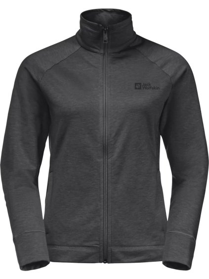 Sötétkék női gyapjú pulóver Jack Wolfskin Waldsee Jkt W