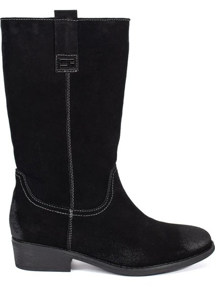 Fekete női Sergio Leone cowgirl bőrcsizma 3,5 cm-es sarok