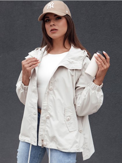 Női krémszínű átmeneti kabát GLAMOUR