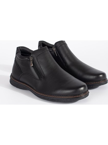 Fekete téli férfi bokacsizma