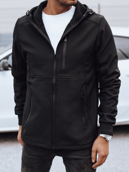Férfi fekete átmenet softshell dzseki kapucnival