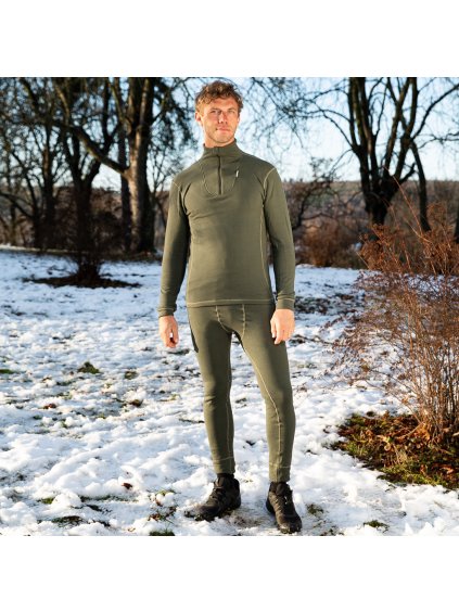 Khaki színű férfi funkcionális garbó