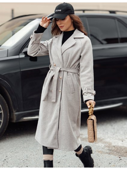 Világosszürke női hosszú oversize CAMELLYN kabát