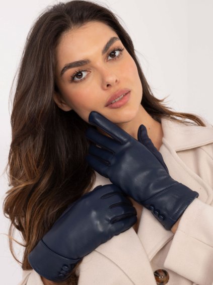 Sötétkék elegáns női kesztyű