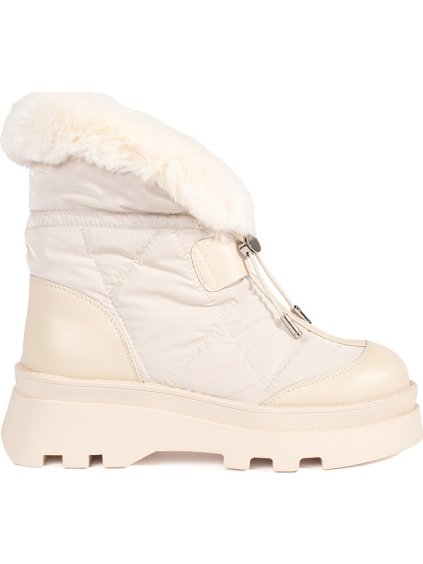 Krémszínű női hótaposó szőrmével