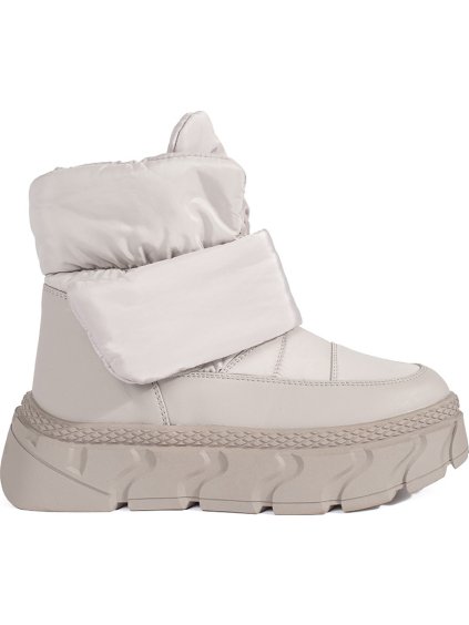 Szürke bélelt női hótaposó durva talpon