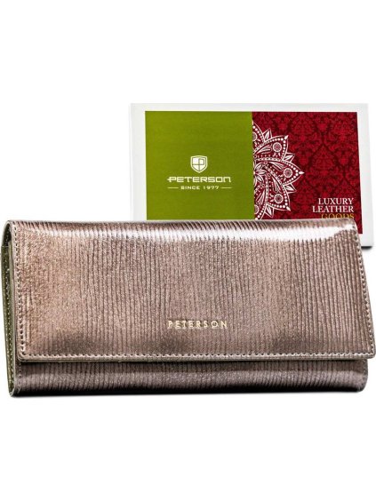 Peterson Y737 női ezüst lakkbőr patentos pénztárca