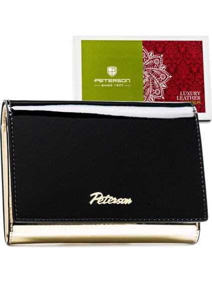 Peterson Y712 fekete és arany klasszikus női pénztárca