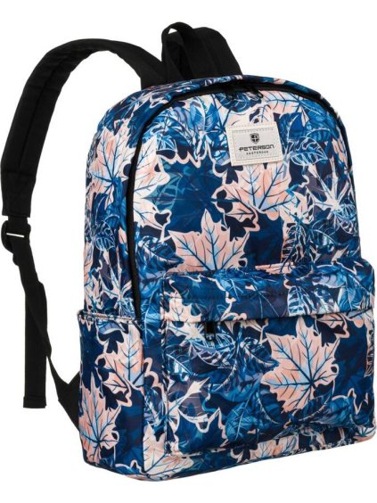 Sötétkék hátizsák levél mintával Peterson