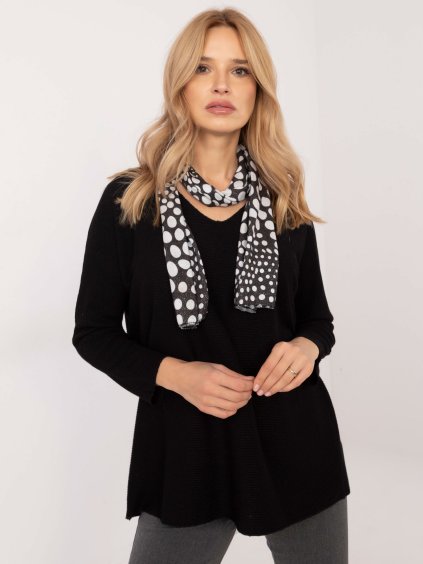 Fekete női oversize pulóver fényes szálakkal