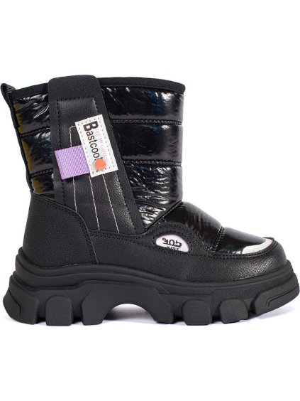 Steppelt fekete fényes lány hótaposó