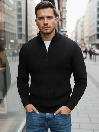 Fekete férfi pulóverek BASIC