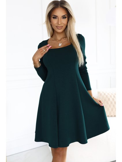 Smaragdzöld mini ruha, hosszú ujjú IVANA