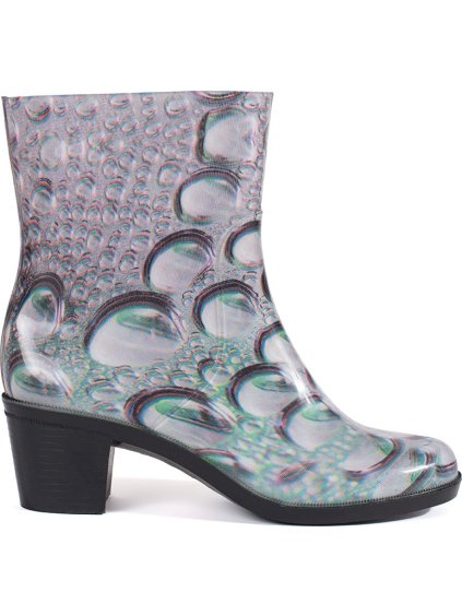 Csizma a sarkán vízcsepp mintával, sarok 6 cm