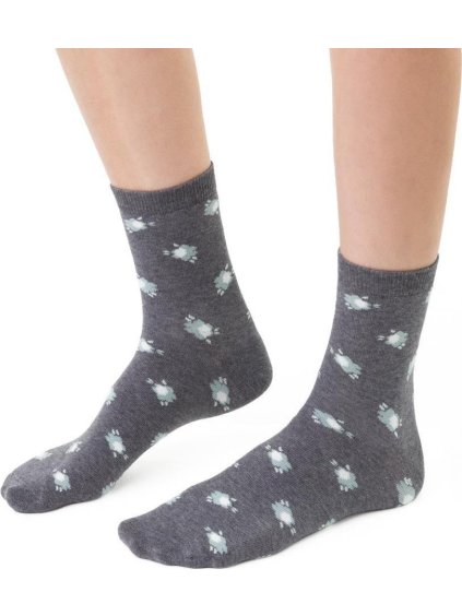 Szürke női mintás zokni Art.099