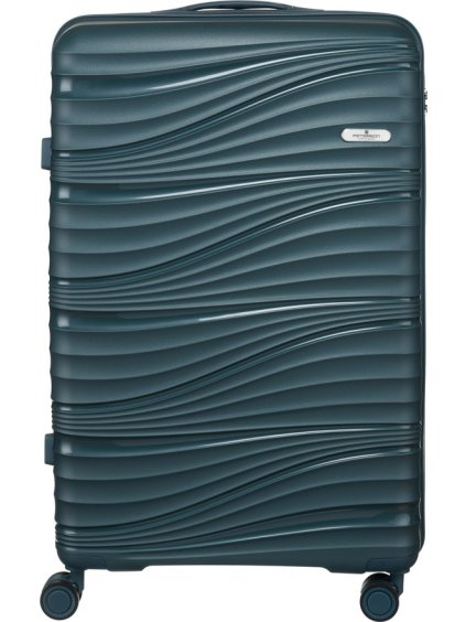 Peterson sötétzöld közepes bőrönd, M méretű