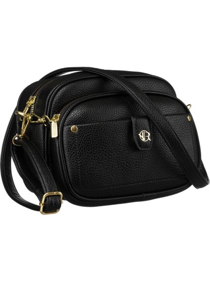 Fekete női crossbody kézitáska levehető első táskával