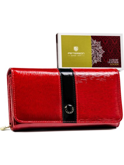 Peterson Red női bőr pénztárca fekete csíkkal Y353