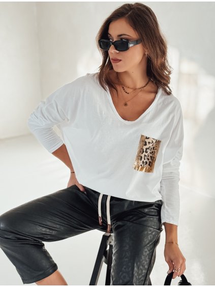 Fehér női bő póló nyomattal GLAMZONE