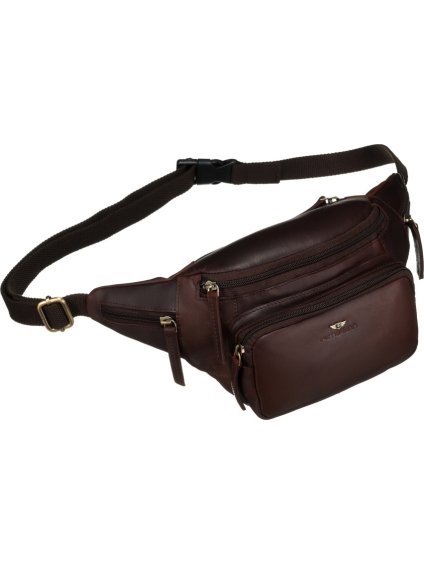 Peterson klasszikus sötétbarna bőr férfi övtáska