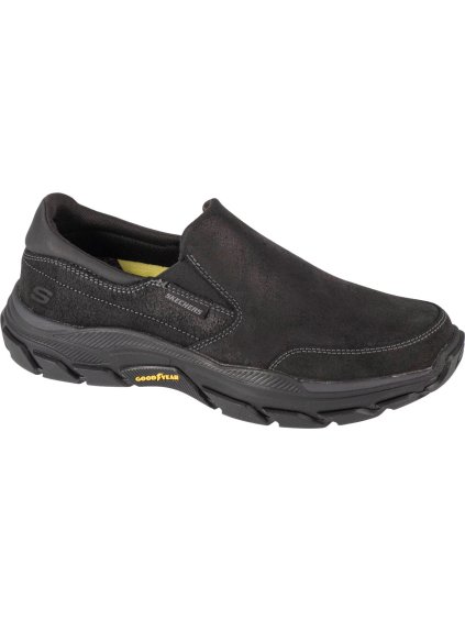 Skechers Respected Fekete bőr Slip-On tornacipő - Calum
