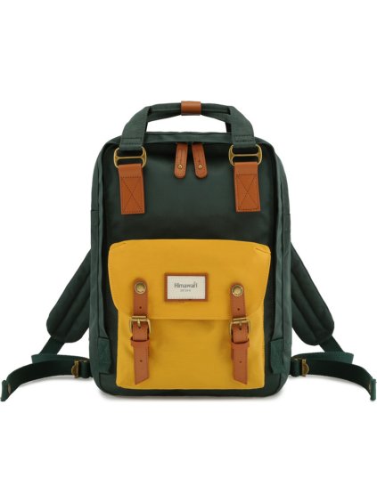 Himawari mustárszínű-zöld stílusos hátizsák laptop rekesszel