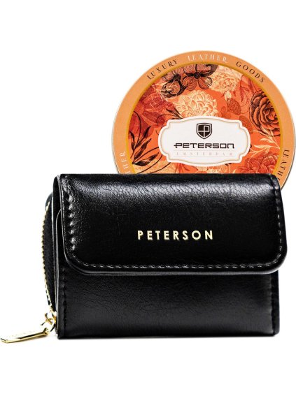 Peterson fekete kis női pénztárca RFID rendszerrel Y763