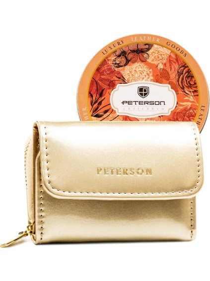 Peterson arany színű női lakkbőr pénztárca RFID rendszerrel Y758