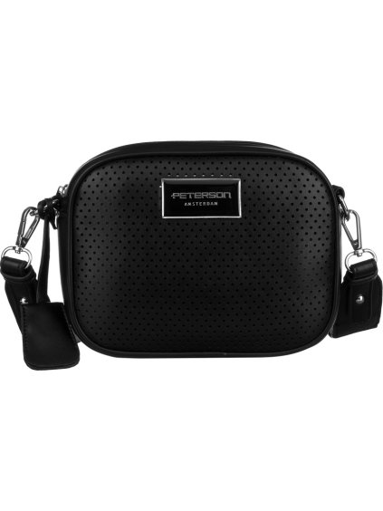 Peterson fekete női crossbody táska széles pánttal