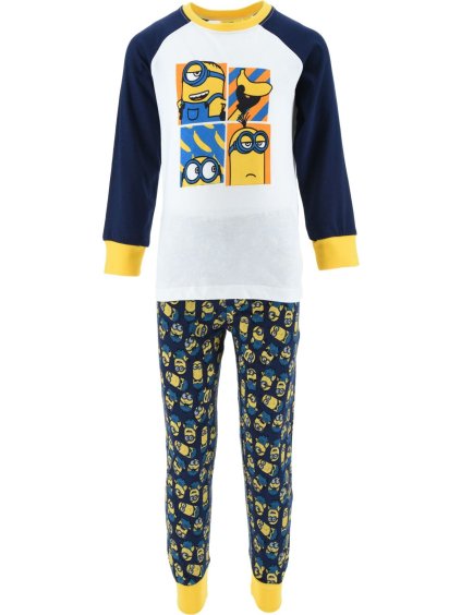 Fehér és kék pizsama fiúknak Minions (Méret 98)