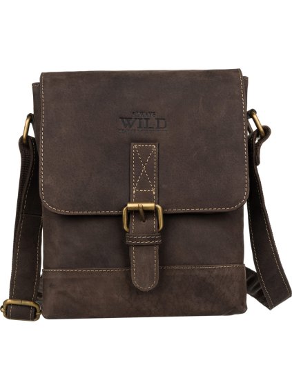 Always Wild sötétbarna férfi bőr válltáska