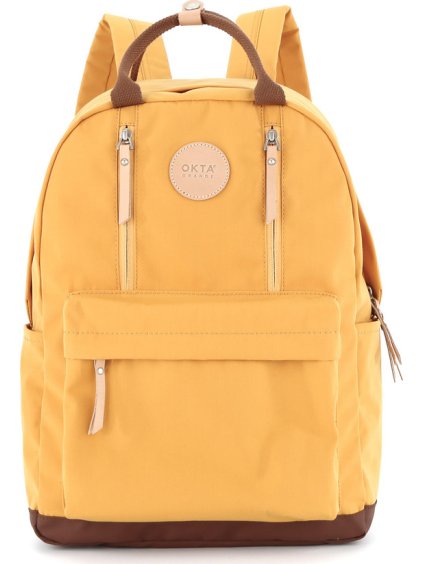 Himawari mustárszínű női hátizsák praktikus zsebekkel