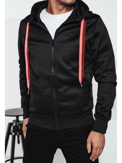 Férfi fekete kapucnis pulóver