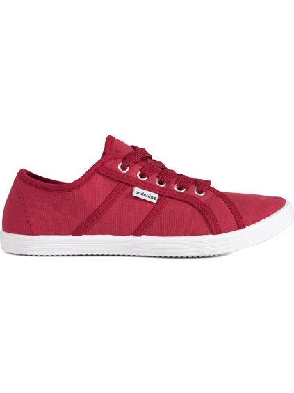 Piros, alacsony női tornacipő