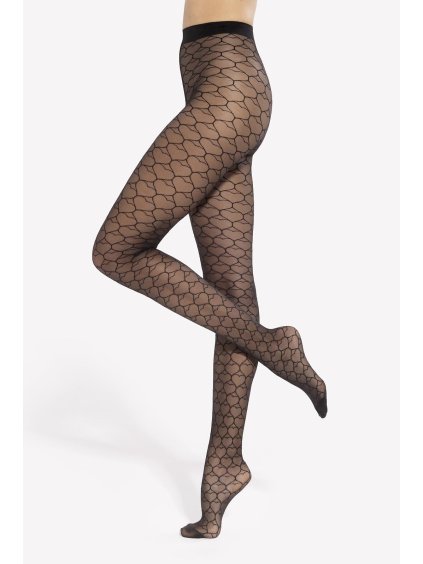 Fekete női plus size mintás harisnya Gatta Lovely 20 den