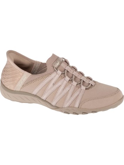 Női bézs taupe tornacipő  Skechers Slip-ins: Breathe Easy - Roll With Me